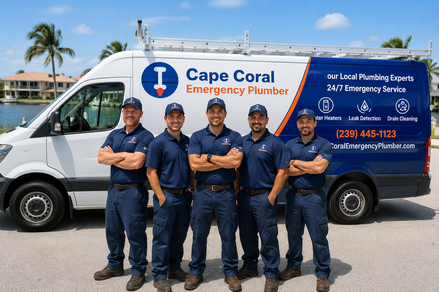 Cape Coral Emergency Plumber team and service van